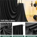 PartyVillage 50ft×15ft Black Backdrop Curtain for Halloween Parties, 10 Panels Wrinkle Free 15 FT Long Polyester Photo Backdrop Drapes Back Drop Cloth for Birthday Photography Background