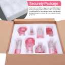 Pink Small Flower Vase Set, Glass Bud Vase in Bulk Set of 8,Artistic and Cultural Flavor Mini Vases for Home Office Decor, Bedroom, Office, Living Room Decorations,Wedding