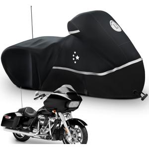 Motorcycle Cover Storage for Touring Models Harley Davidson Road King,Road Glide,Street Glide, Electra Glide,Heritage Classic,Low Rider-ST,and Most Motorcycles Black (Side Box)