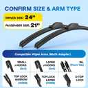5 PLUS 24 and 21 Inch Front Wiper Blades 2-Pack, Size Pair Options | Windshield Wiper Size Pairs, Multi-Adapter Design, Smooth Wiping, All-Weather Performance, Easy Install
