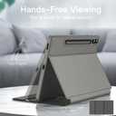 JETech Case for Samsung Galaxy Tab S9 FE+ / S9 FE Plus 12.4-Inch with S Pen Holder, Slim Folio Stand Protective Tablet Cover, Multi-Angle Viewing (Gray)
