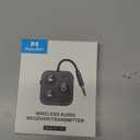 2026 Pro Bluetooth 5.4 Transmitter Receiver, 2-in-1 Wireless Audio Adapter for Airplane/TV/PC/Gym - Dual Link Headphone, Low Latency, Battery Display, Built-in Mic, 30H Playtime, Aviation Metal Frame (Black)