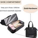MINKARS Weekender Bag with Shoe Compartment Travel Duffle, Carry On 20 Inch, Black