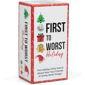 FIRST TO WORST Holiday Edition Party Game - A Festive Card Game About How Your Friends & Family Rank Things - Perfect for White Elephant Gifts, Stocking Stuffers and Board Games with Friends