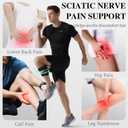 Oyakin Sciatica Pain Relief Devices Brace, Sciatic Nerve Knee Brace with Dual Adjustable Pressure Pads Targeted Compression, Sciatic Ease Calf Brace for Lower Back Pain Relief, Fits for Men and Women (Black)
