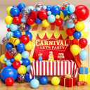 Carnival Circus Balloons Arch Kit - 152Pcs Red Yellow Blue and Star Foil Balloons Different Size Balloon Garland Kit for Birthday Anniversary Baby Shower Carnival Circus Theme Party Decorations (Multicolor)