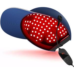 Red Light Cap, Red Light Hat for Head, 630nm 850nm 940nm Infrared Light Cap Adjustable Size, and Pulse Mode