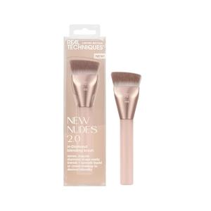 Real Techniques New Nudes H-Diamond Blending Brush, Foundation, Contour & Blush Makeup Brush for Seamless Liquid or Cream Coverage, Diamond-Shaped Head, Cruelty-Free, 1 Count, Tan