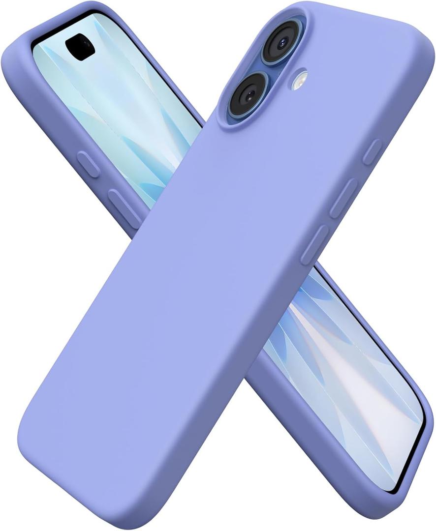 ORNARTO Compatible with iPhone 17 Case 6.3, Slim Liquid Silicone 3 Layers Full Covered Soft Gel Rubber Phone Case Protective Cover 6.3 Inch, Mistflower