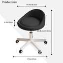 Rolling Stool Ergonomic Swivel Seat, Adjustable Height, Ultra-Quiet Wheels, Padded PU Leather Cushion, for Salon, Office, Massage & Medical Use Black sap1