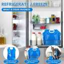 Hakkin Collapsible Water Tank Container 4 Pack 1.3 Gallon/5L, No-Leak Freezable Portable BPA Free Food Grade Plastic Storage Jug for Camping, Hiking, Travel, Emergency Survival Kit Bonus 2 Pcs Caps