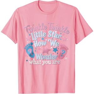Twinkle Twinkle Little Star Gender Reveal Baby Shower T-Shirt Pink S