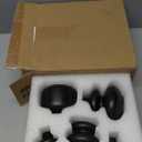 JOJUNO Black Bud Vases, Small Ceramic Vase Set of 5, Mini Pottery Vases for Flowers, Decorative Vases for Home Modern Decor, Boho Decor, Chic Vases for Living Room Dining Table Shelves