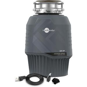 InSinkErator Evolution .75HP with power cord, 3/4 HP Garbage Disposal, Advanced Series EZ Connect Continuous Feed Food Waste Disposer