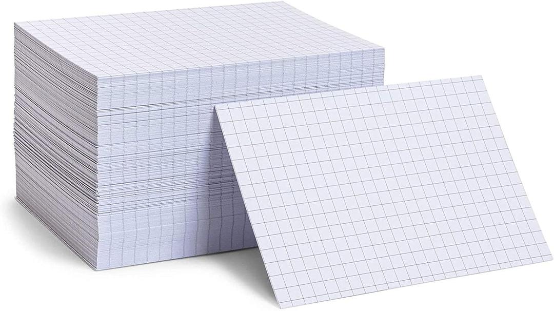 Stockroom Plus Index Cards - 4 x 6 in, White, 300 Count - Graph Ruled Index Cards & Grid-Lined Graph Paper Notecards for Math Problems Stockroom Plus Index Cards - 4 x 6 in, White, 300 Count - Graph Ruled Index Cards & Grid-Lined Graph Paper Notecards for Math Problems
