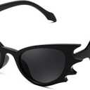 FEISEDY Women Men Cat Eye Sunglasses Bat Shades, Women's Funny Party Sunglasses for Halloween B9165
