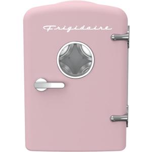 Frigidaire EFMIS171 Retro Mini Portable Personal Fridge - Ideal for Home, Office or Dorm - Includes Carrying Handle, AC/DC Wall/Car Charger (Pink)