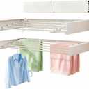 Wall Mount Clothes Drying Rack 32", 50lbs Capacity, Foldable White