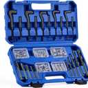 Orion Motor Tech 172pc Thread Repair Kit, SAE Helicoil Repair Kit with HSS Drill Bits Taps Inserts Breakoff Installation Tools, Auto Rethreading Restorer Tool Kit in 1/4" 5/16" 3/8" 7/16" 1/2"