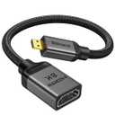 Silkland 8K 4K Micro HDMI to HDMI Adapter 2.1, [8K@60Hz, 4K@240Hz 120Hz] Micro HDMI Male to Female Adapter 48Gbps, HDR ARC 3D Dolby, Compatible for Raspberry Pi 5/4, GoPro Hero, Canon, Yoga, 0.5FT