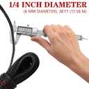 Synthetic Winch Rope 1/4" x 38ft, 9000 LBS Winch Cable ATV UTV SUV Truck Boat Winch Cable with Protective Sleeve (Black)