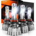 SEALIGHT 9005 9006 Fog Lights - for Off Road Powersports- 6000k Cool White LED Light with 20000 RPM turbo Fan 60000H Lifespan, 1:1 Mini Size Fog Lights, Pack of 4