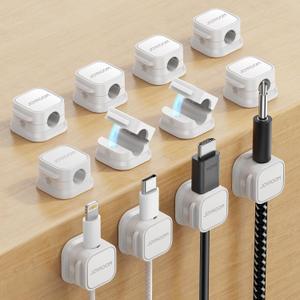 12 Pack Magnetic Cord Holder, Cord Organizer Cable Clip for Desk Management, JOYROOM Smooth Adjustable Cable Clip, Wire Holder Keeper Organizer for Home Office Desk Phone Car Wall Desktop Nightstand 12 Pack Magnetic Cord Holder, Cord Organizer Cable Clip for Desk Management, JOYROOM Smooth Adjustable Cable Clip, Wire Holder Keeper Organizer for Home Office Desk Phone Car Wall Desktop Nightstand