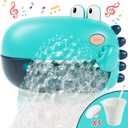 Lehoo Castle Toddler Bath Toys, Bath Bubble Machine, Dinosaur Bath Toys for Kids Ages 1-3, Bubble Maker for Bathtub, Toys for Boys Girls (Blue)