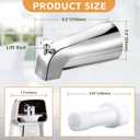 Dreyoo Tub Spout (Universal Fits 1/2" Copper Pipe, 1/2" IPS and 3/4" IPS), Bathroom Bathtub Faucet with Adapters and Hex Wrench (Chrome,Simple)
