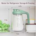Momcozy Breast Milk Pitcher, Resistant to Heat and Cold Abrupt Temp Swings, No Leak Glass Breast Milk Fridge Storage Container with Wide Mouth, Fast Baby Formula Maker, Green