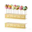 AIM & GGKK Cake Pop Stand, 12 Holes Lollipop Display Stand,Set of 2 Gold Metal Display Holder, Lollipop Holder for Wedding, Baby Shower, Birthday, Anniversaries Party Candy Decorative
