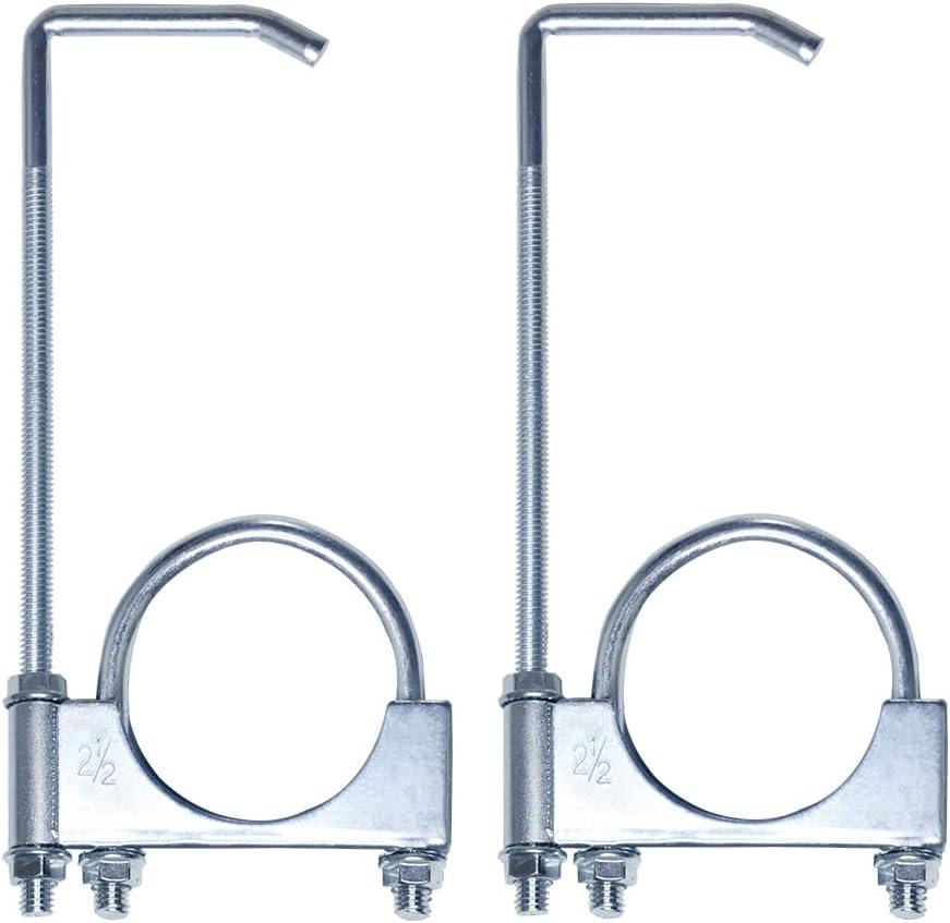 2 Pcs Universal Exhaust Clamp with Hanger, Fits 2-1/2" Exhaust Pipe
