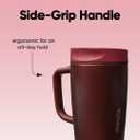 Owala SmoothSip Slider Stainless Steel Insulated Travel Mug with Handle, 100% Leak Proof, For Hot and Cold Drinks, Travel Friendly with Sliding Lock Lid, 12oz, BPA Free, Leak Proof, Black Cherry