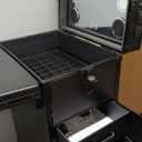 Rolling Portable Manicure Table with 3 Drawers, Lockable Makeup Train Case with Mirror & Nail Polish Organizer, Foldable Nail Desk with Wheels & Handle for Mobile Nail Techs & Salon Use, Black