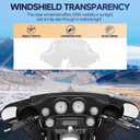 Clear 8”Motorcycle Windshield Windscreen Wind Splitter Compatible with 1996-2013 Harley Davidson Touring Street Glide Electra Glide FLHT FLHTCU FLHX FLHTK Tri Glide