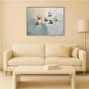 Kate and Laurel Framed Canvas Wall Art Print Abstract Birds in Flight II by The Creative Bunch Studio, 42 x 32 Sylvie Dark Gold Frame, Modern Contemporary, Animal Art for Wall Decor