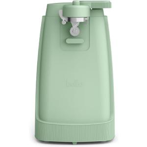 bella Electric Can Opener and Knife Sharpener, Removable Cutting Lever, Cord Storage, Stainless Steel Blade, Seaglass