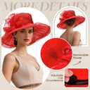 Zando Black Derby Hats for Women 2026 - Elegant Organza Kentucky Fascinator, Vintage Black Tea Party Church Hat, Foldable Wide Brim Wedding Headwear, Classic Evening Cocktail Dress Hat One Size