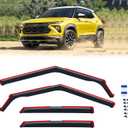 in-Channel Rain Guards for 2021-2026 Chevy Trailblazer, Window Visor Shields Vent Deflector Shade Wind Dark Smoke 2022 2023 2024 2025 21 22 23 24 25 26, Tape-On Inside-Mount, 4PCS