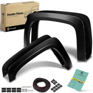YHTAUTO OE Factory Style Fender Flares w/Hardware Kit Fit Chevy Silverado 1500 2007-2013, 5.8FT/69.3" Short Bed Only, Excl. 2007 Classic Models, Matte Black Wheel Flare Cover Protector, Set of 4 (5.8 FT Bed)