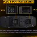 14+6 Metal pins Power Window Switch.Fits for Some Models of 2017 2018 2019 Dodge Journey.Driver Side Control Door vidrios Master Switch.68307001AA