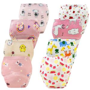 Upairy Training Pants for Girls Boys, Toddler Potty Training Underwear, Leakproof Reusable Kid Confident Panties, Children's Potty Underwear 100% Cotton for 2T-6T(8PCS, L)