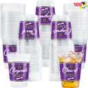 JOYIN 100 Pcs 16oz Graduation Party Plastic Cups (Purple), PET Cup Tableware Bulk for Class of 2026 Graduates, Grad Disposable Cups for 2026 High School College Graduation School Grad Party Supplies