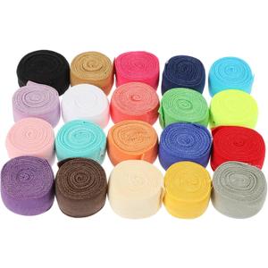 HOMSFOU 20 Rolls Knitted Elastic Bands 1.5cm Wide Stretchy Elastic for Clothing Diy and Crafts