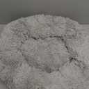 Dog & Cat Bed for Indoor Cats, 21.5 in Calming Donut Bed for Puppy and Kitten, Washable Round Fluffy Pet Bed for Small Medium Dogs and Cats Cotton Faux Fur, Anti-Slip Base (Light Grey)