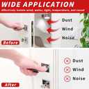 50 Feet D-Shape Rubber Weather Stripping Door Seal Strip, Fingwerk Self-Adhesive Backing Door Weatherstripping for Door Frame Insulation Large Gap, Easy Cut to Size with Tailor Scissors(Black)