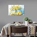 2 x Yellow Flower Wall Art Kitchen Lemon Fruit Painting Prints Rustic Farmhouse Pictures Wall Decor Watercolor Artwork for Dining Room Bathroom Decor Framed(Lemon-2,16L x 24W)