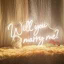 Will You Marry Me Neon Sign 25.2"15" Warm White with Lights for Proposal Wedding Decorations Large Marry Me Sign for Engagement, Romantic Neon Sign Wall Art for Wife (25 x 15)