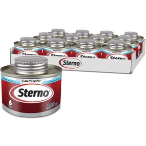 Sterno Fuel Cans - 6-Hour Burn, (12-Pack) Professional Safe Warmers for Food Trays & Buffet Set Chafing Dishes - Reusable Gel Burners, Twist Chafer Canned Heat, Handy Wick