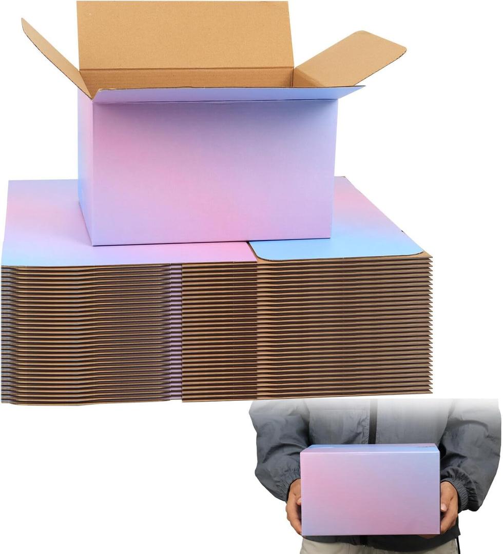 FORBFAN 10 x 7 x 6 Shipping Boxes, 30 Pack Corrugated Cardboard Mailing Boxes for Small Business, Colorful Packing Boxes for Shipping & Storage